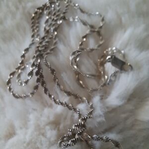 Silver Twisted Rope Necklace - Women Jewelry